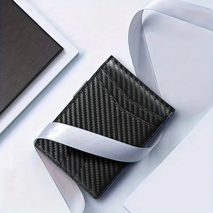TravelPrime RFID Blocking Slim Travel Wallet Carbon Look Bi Fold
