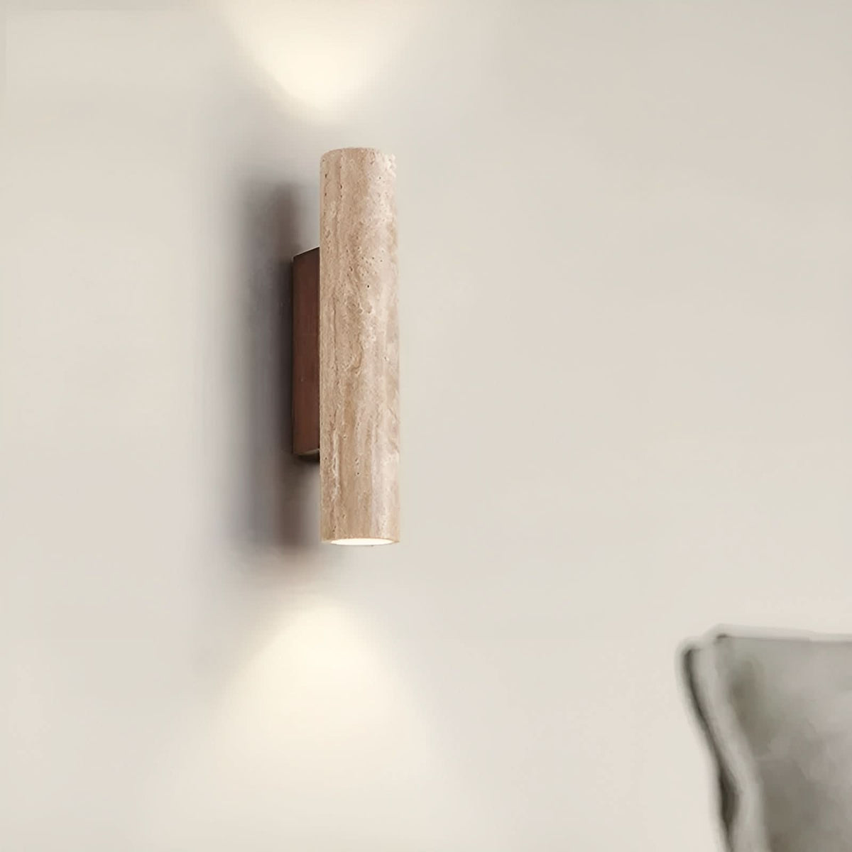Travertine LED Wall Light – Wabi-Sabi Natural Stone Lamp with Warm White Glow