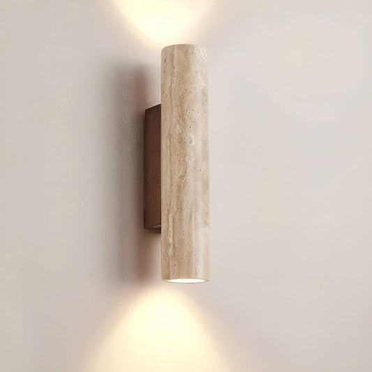 Travertine LED Wall Light – Wabi-Sabi Natural Stone Lamp with Warm White Glow