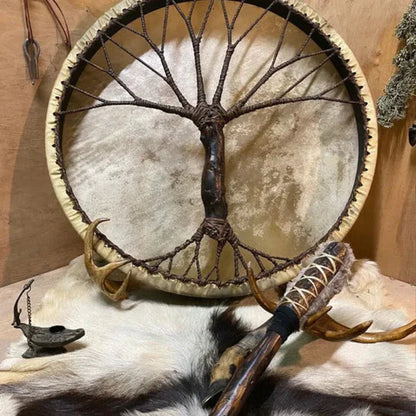 Tree of Life Handcrafted Shaman Drum – Meditation & Sound Healing Instrument