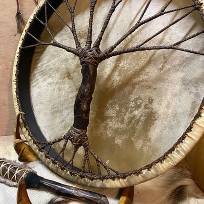 Tree of Life Handcrafted Shaman Drum – Meditation & Sound Healing Instrument
