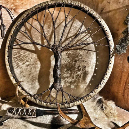 Tree of Life Handcrafted Shaman Drum – Meditation & Sound Healing Instrument