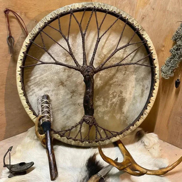 Tree of Life Handcrafted Shaman Drum – Meditation & Sound Healing Instrument
