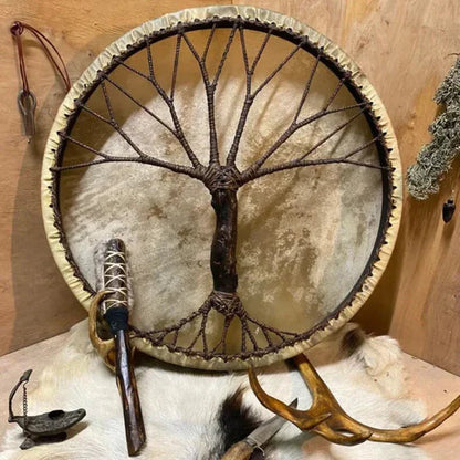 Tree of Life Handcrafted Shaman Drum – Meditation & Sound Healing Instrument