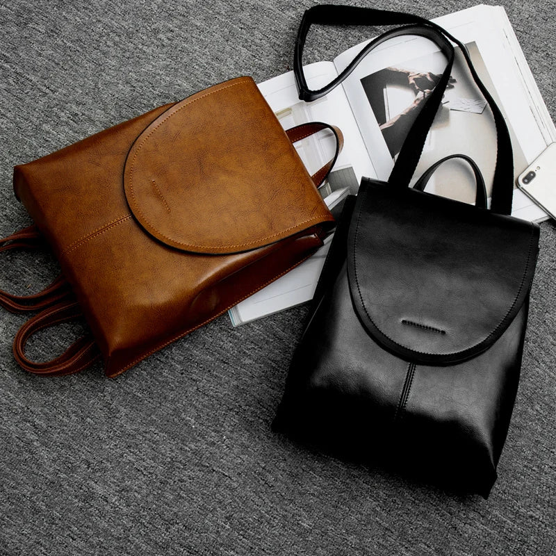 Trendy Leather Backpack for Women Stylish Everyday Travel Bag