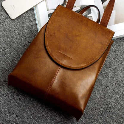 Trendy Leather Backpack for Women Stylish Everyday Travel Bag