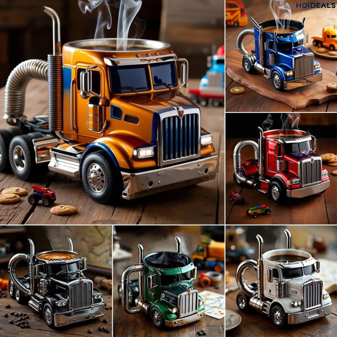 Truck Shaped Ceramic Coffee Mug Handcrafted Driver Gift