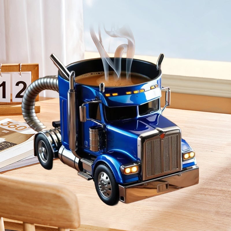 Truck Shaped Ceramic Coffee Mug Handcrafted Driver Gift