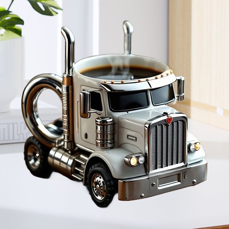 Truck Shaped Ceramic Coffee Mug Handcrafted Driver Gift
