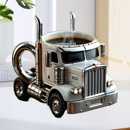Truck Shaped Ceramic Coffee Mug Handcrafted Driver Gift