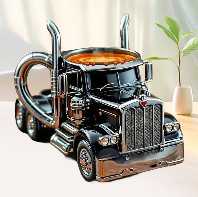 Truck Shaped Ceramic Coffee Mug Handcrafted Driver Gift