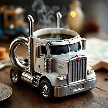 Truck Shaped Ceramic Coffee Mug Handcrafted Driver Gift