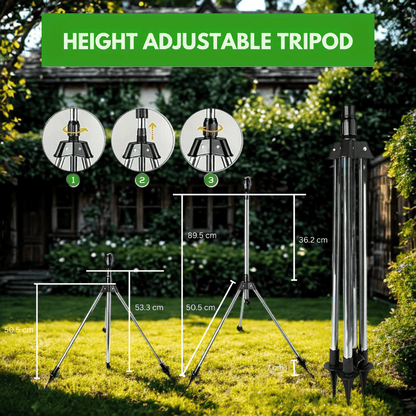 TurboSpray 360 Adjustable Garden Sprinkler Stainless Steel Rotating Lawn Watering System