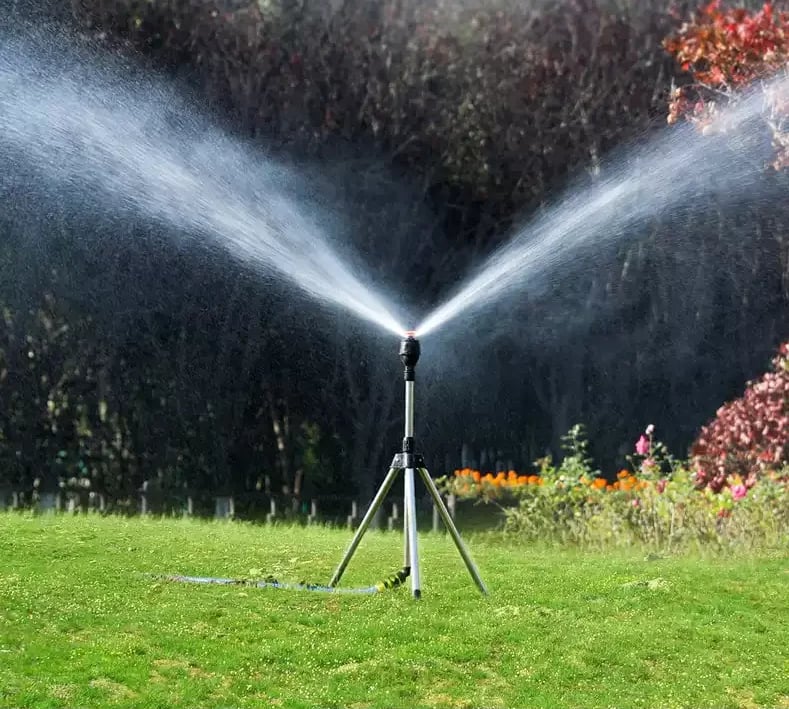 TurboSpray 360 Adjustable Garden Sprinkler Stainless Steel Rotating Lawn Watering System