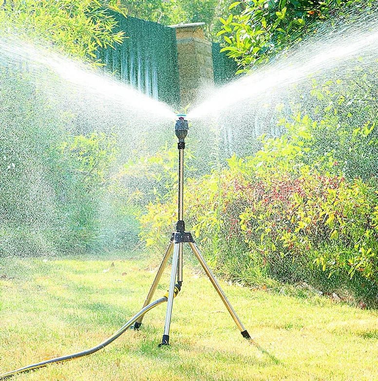 TurboSpray 360 Adjustable Garden Sprinkler Stainless Steel Rotating Lawn Watering System