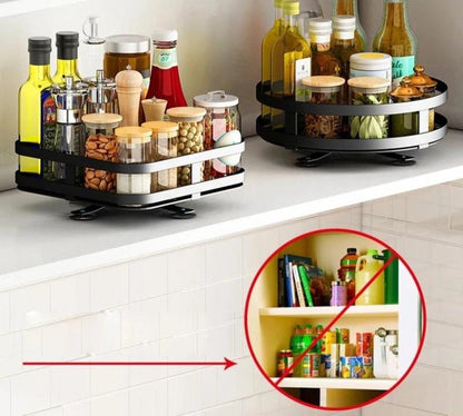 TwistRack 360 Rotating Storage Shelf with Adjustable Design for Space Saving Home Organization