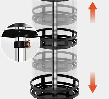 TwistRack 360 Rotating Storage Shelf with Adjustable Design for Space Saving Home Organization