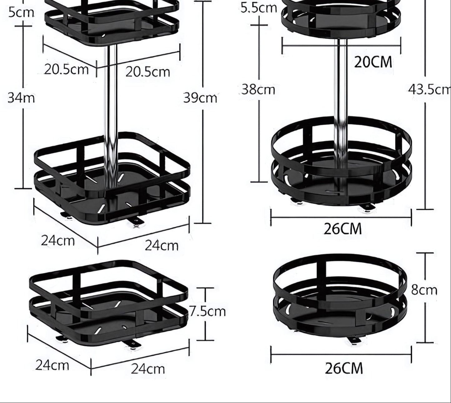 TwistRack 360 Rotating Storage Shelf with Adjustable Design for Space Saving Home Organization