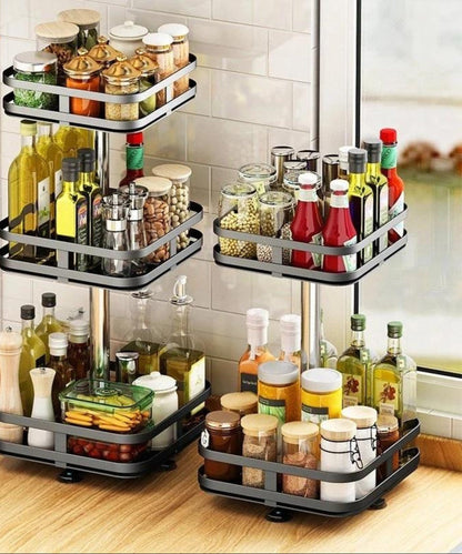 TwistRack 360 Rotating Storage Shelf with Adjustable Design for Space Saving Home Organization