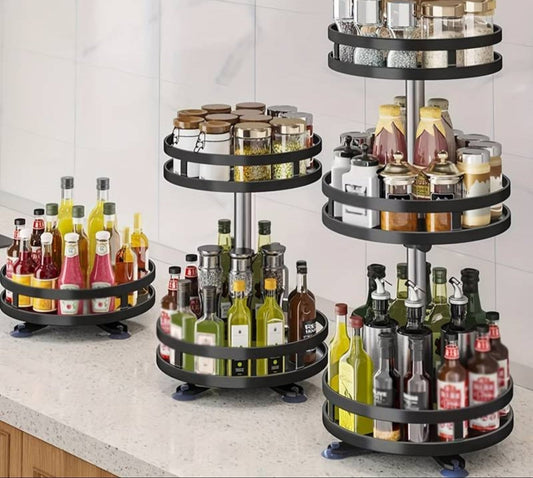 TwistRack 360 Rotating Storage Shelf with Adjustable Design for Space Saving Home Organization