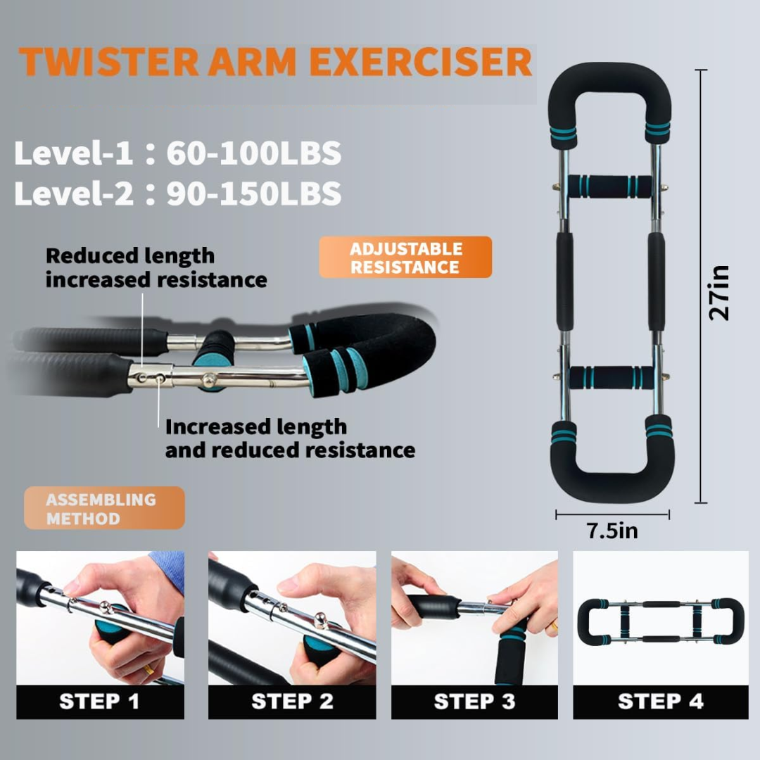 Twister Arm Exerciser Adjustable Strength Training Bar