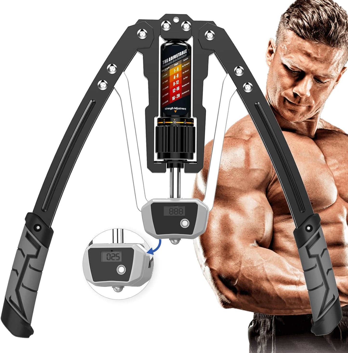 TwisterPro Adjustable Hydraulic Arm Exerciser 10 to 200KG Upper Body Trainer