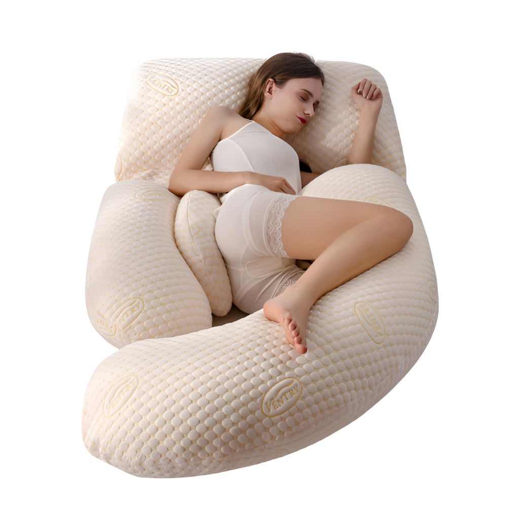 U-Shaped Maternity Body Pillow with Breathable Cover and Hollow Fibre Filling