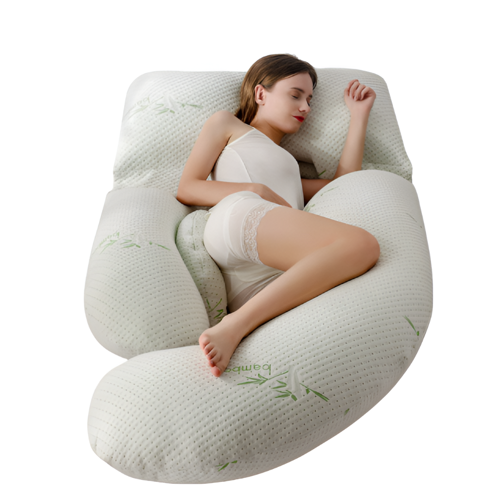 U-Shaped Maternity Body Pillow with Breathable Cover and Hollow Fibre Filling