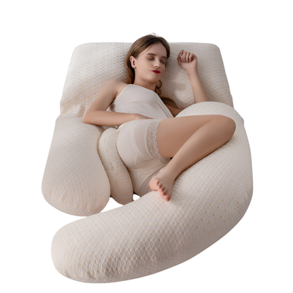 U-Shaped Maternity Body Pillow with Breathable Cover and Hollow Fibre Filling