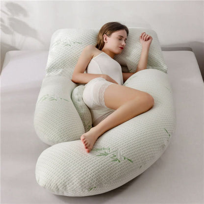 U-Shaped Maternity Body Pillow with Breathable Cover and Hollow Fibre Filling