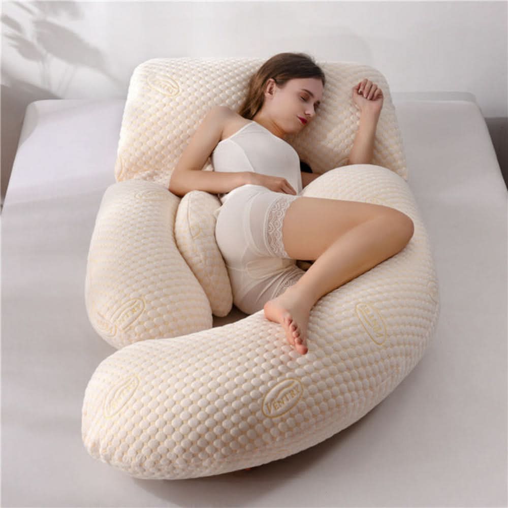 U-Shaped Maternity Body Pillow with Breathable Cover and Hollow Fibre Filling