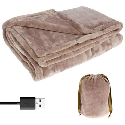 USB Heated Blanket Plush Fleece Throw with Storage Bag Electric Warmth