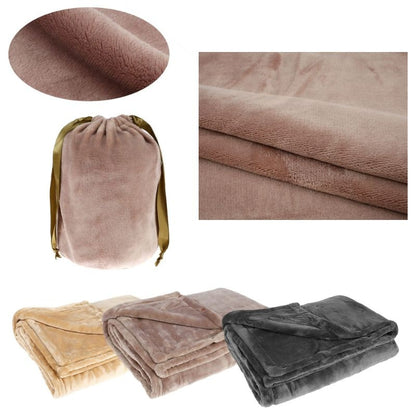 USB Heated Blanket Plush Fleece Throw with Storage Bag Electric Warmth
