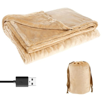 Manta térmica USB portátil de forro polar, calor eléctrico, tamaño queen, 160 × 85 cm, para viajar, la oficina, el sofá o la cama
