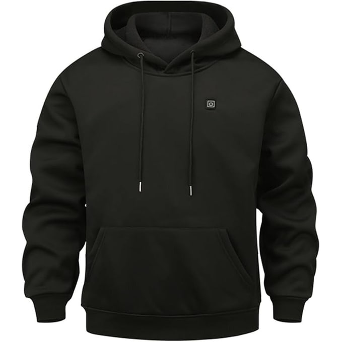 USB-verwarmde hoodie met elektrische verwarmingszones en capuchon met trekkoord