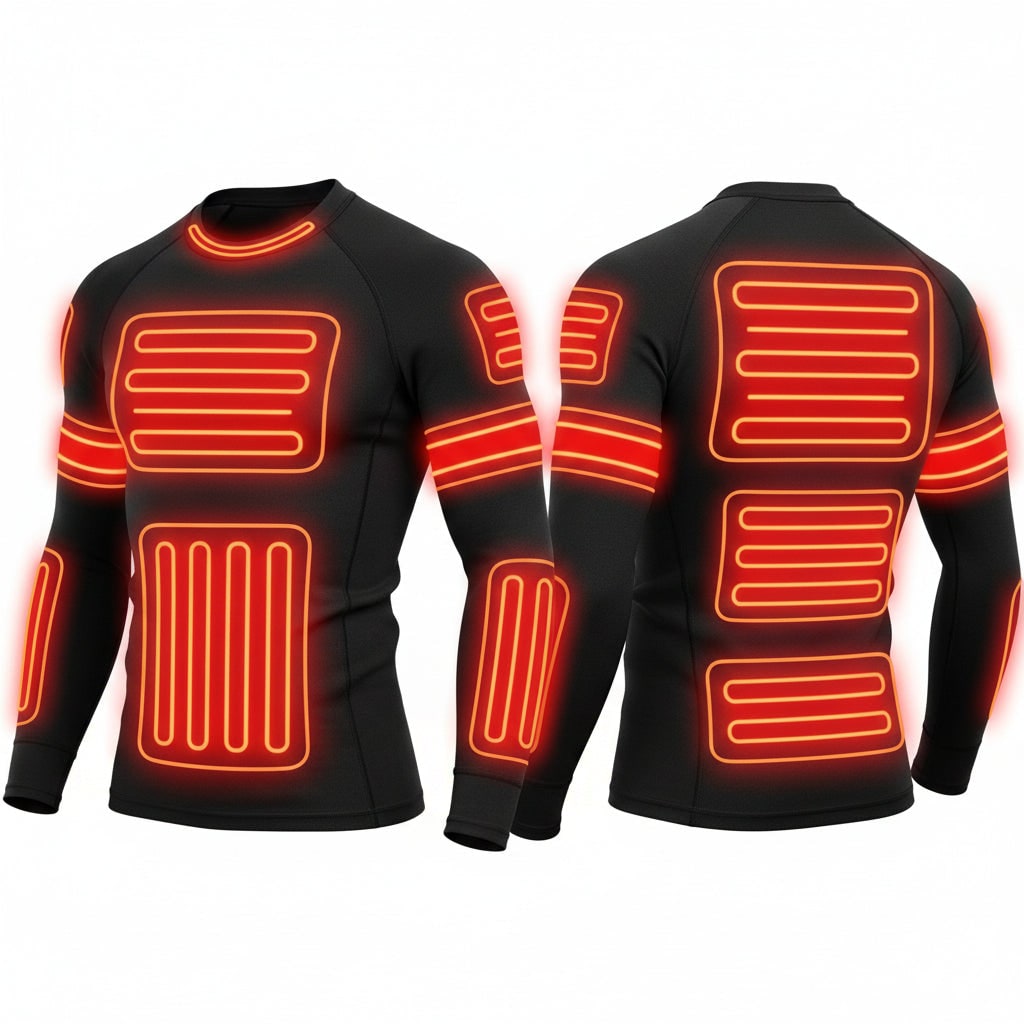USB Heated Long Johns Thermal Underwear Multiple Heating Zones Cold Weather Base Layer Set