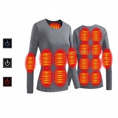 USB Heated Long Johns Thermal Underwear Multiple Heating Zones Cold Weather Base Layer Set