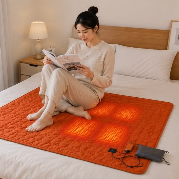 Esterilla térmica USB para dormir en camping, con varias zonas de calor y tejido acolchado