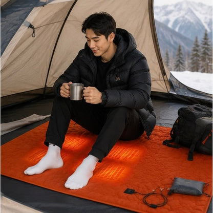 Esterilla térmica USB para dormir en camping, con varias zonas de calor y tejido acolchado