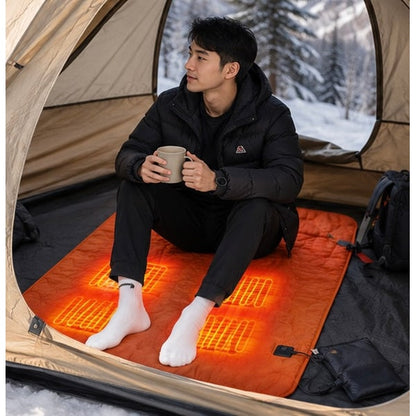 Esterilla térmica USB para dormir en camping, con varias zonas de calor y tejido acolchado