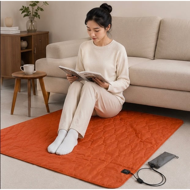 Esterilla térmica USB para dormir en camping, con varias zonas de calor y tejido acolchado