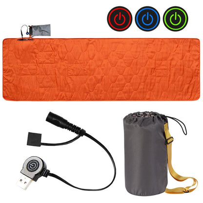 Esterilla térmica USB para dormir en camping, con varias zonas de calor y tejido acolchado