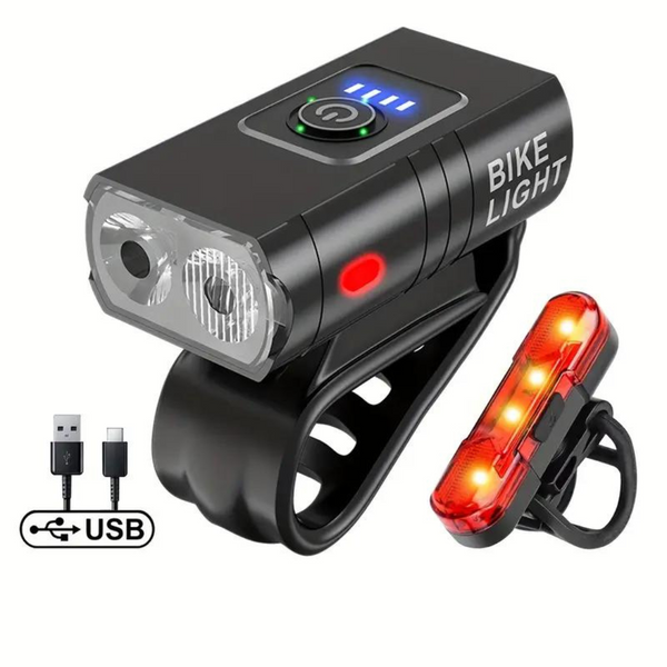 USB Rechargeable LED Bike Lights Set with Waterproof High Brightness