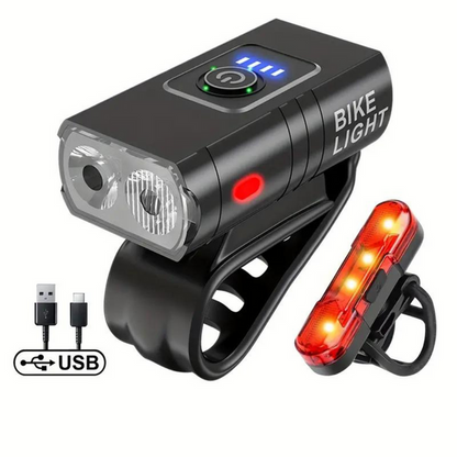 USB Rechargeable LED Bike Lights Set with Waterproof High Brightness