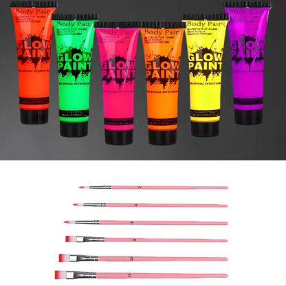UV Glow Neon Body Paint Set for Face and Event Designs