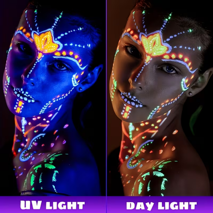 UV Glow Neon Body Paint Set for Face and Event Designs