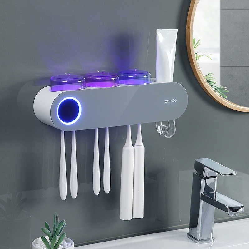UV Toothbrush Sanitizer Holder Automatic Wall Mounted Organizer