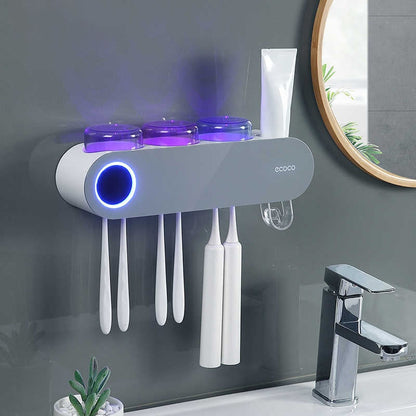 UV Toothbrush Sanitizer Holder Automatic Wall Mounted Organizer