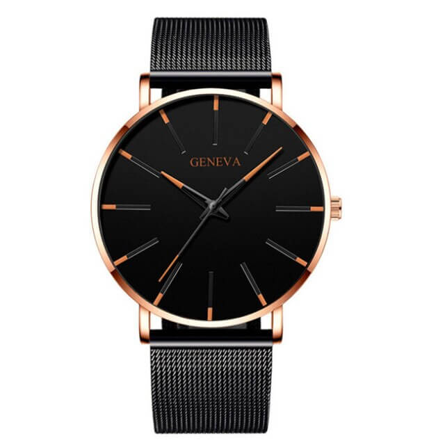 Ultra Thin Men’s Business Watch with Minimalist Stainless Steel Design