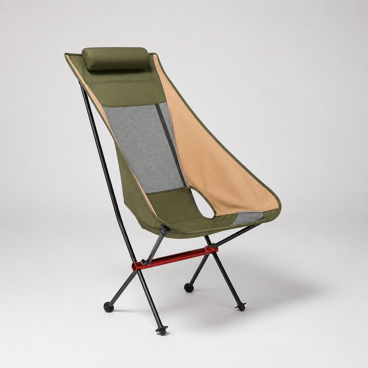 Ultralight Folding High-Back Camping Chair with Breathable Mesh